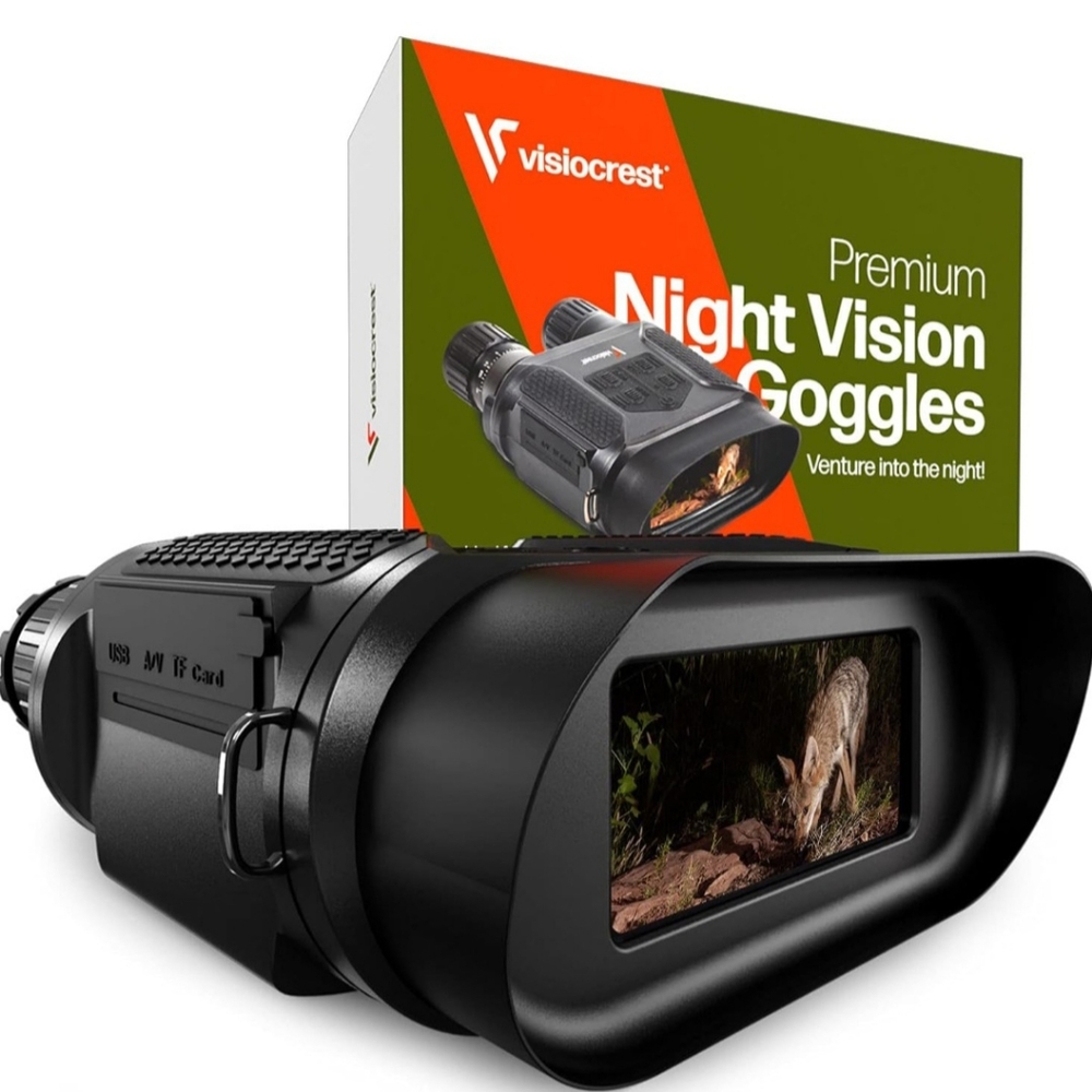 Visiocrest Premium Night Vision Goggles N-7X31/1080-BL | 8x Digital Zoom Black